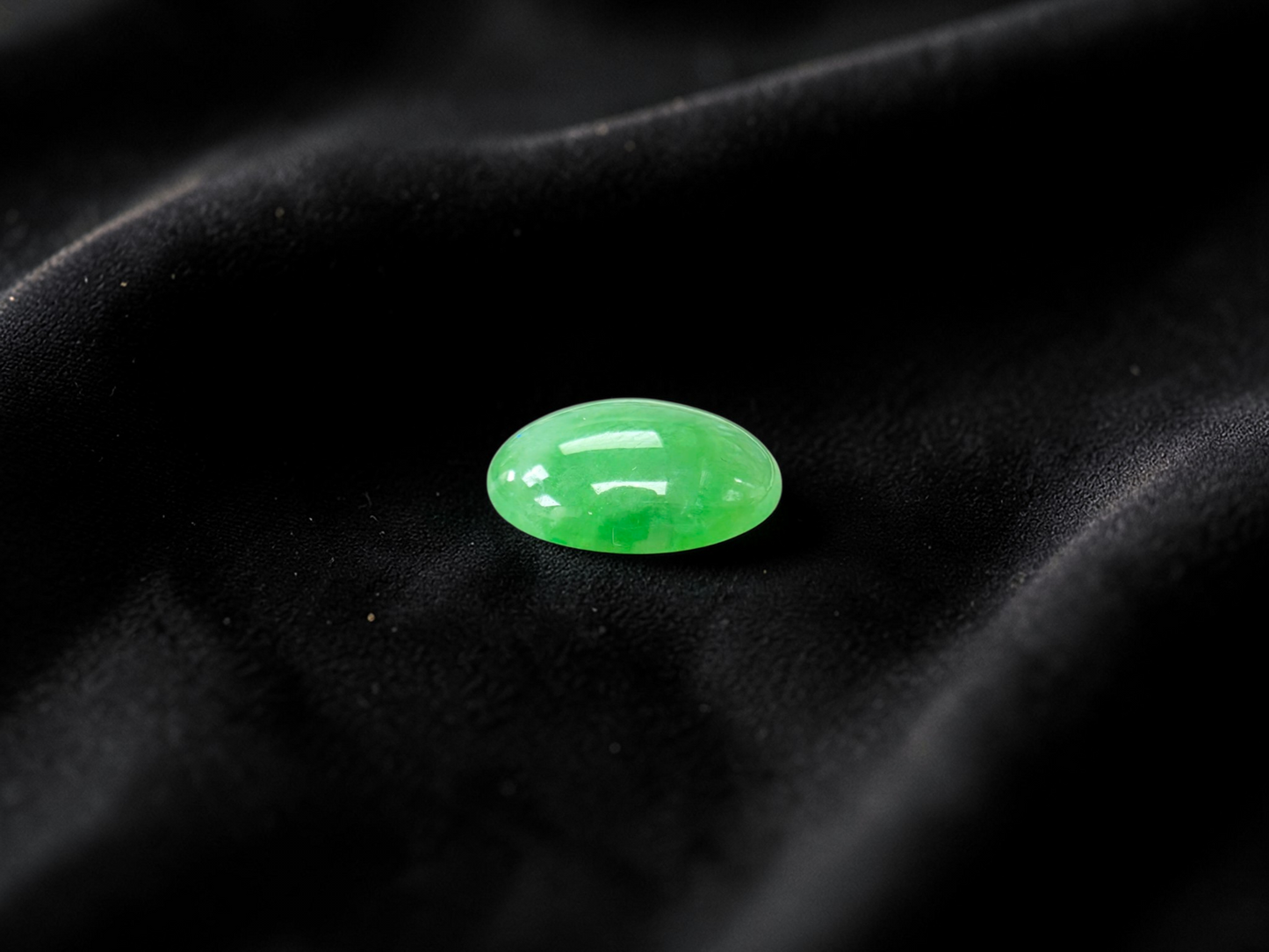 Certified MADE IN JAPAN 7.04 cts. Light Green Burmese A-Jadeite Oval Cabochon Loose Stone LS36