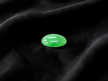 Certified MADE IN JAPAN 7.04 cts. Light Green Burmese A-Jadeite Oval Cabochon Loose Stone LS36