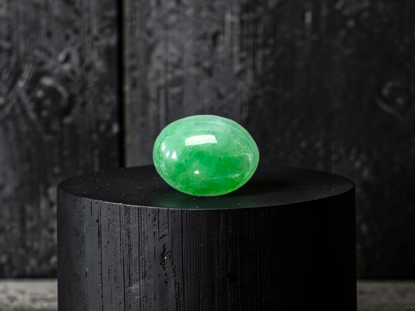 Certified MADE IN JAPAN 7.04 cts. Light Green Burmese A-Jadeite Oval Cabochon Loose Stone LS36