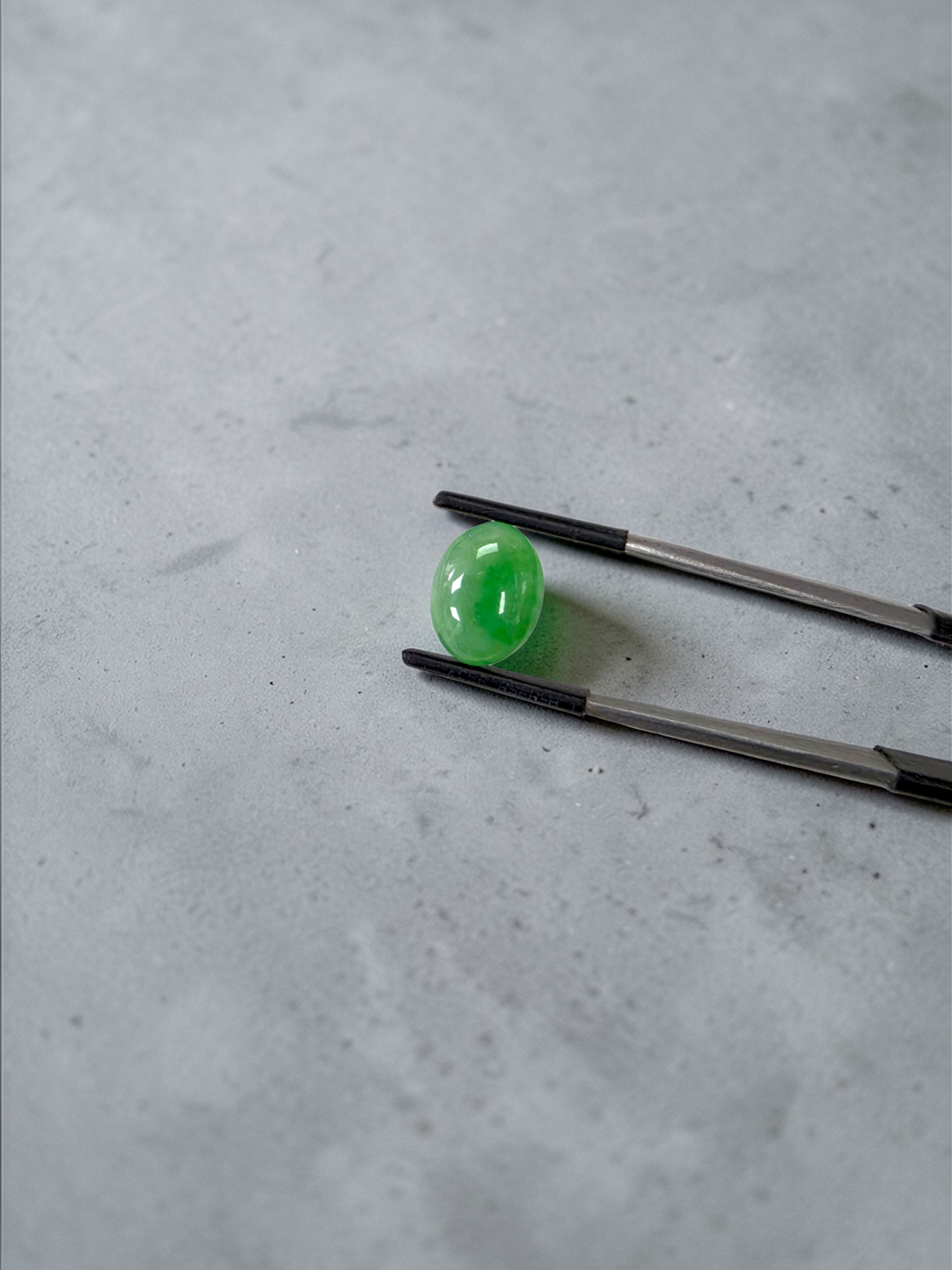 Certified MADE IN JAPAN 7.04 cts. Light Green Burmese A-Jadeite Oval Cabochon Loose Stone LS36