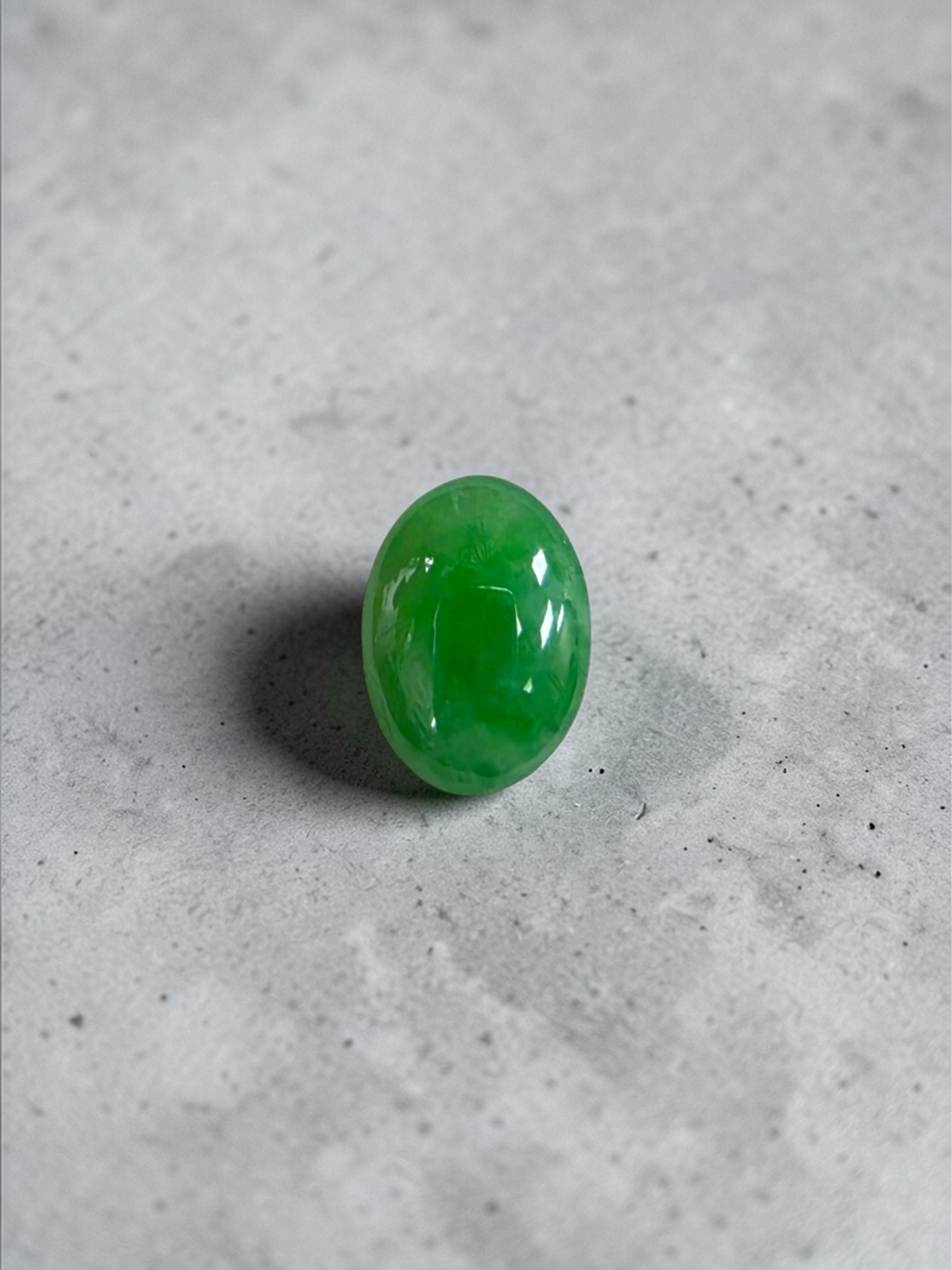 Certified MADE IN JAPAN 7.04 cts. Light Green Burmese A-Jadeite Oval Cabochon Loose Stone LS36