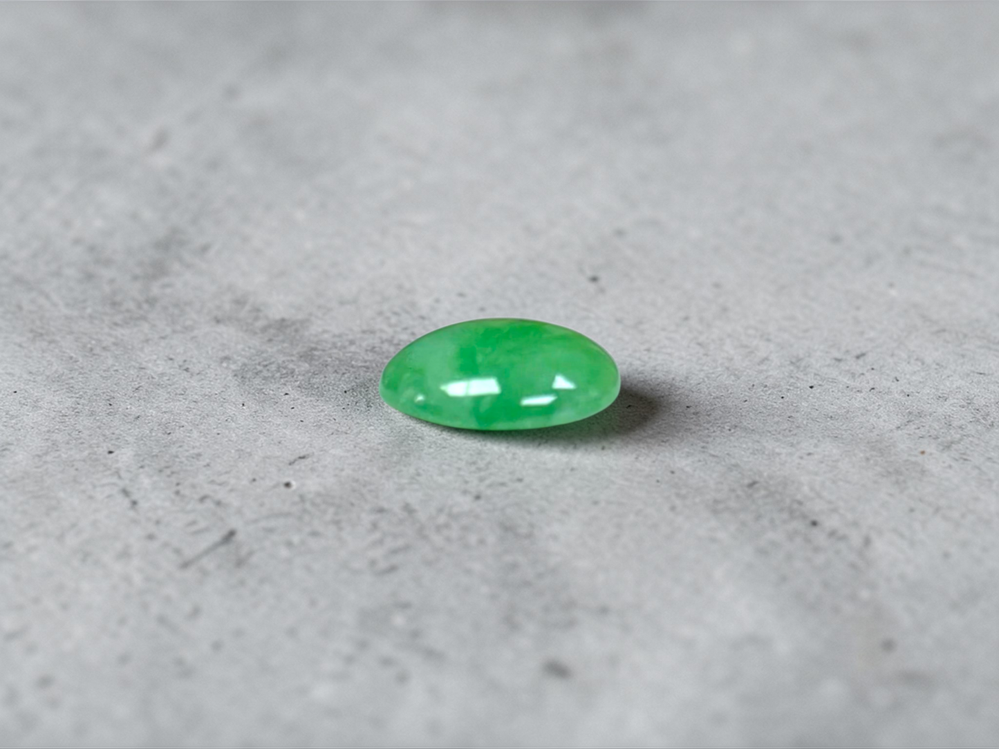 Certified MADE IN JAPAN 7.04 cts. Light Green Burmese A-Jadeite Oval Cabochon Loose Stone LS36