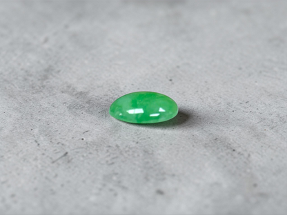 Certified MADE IN JAPAN 7.04 cts. Light Green Burmese A-Jadeite Oval Cabochon Loose Stone LS36