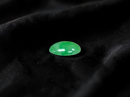 Certified MADE IN JAPAN 7.04 cts. Light Green Burmese A-Jadeite Oval Cabochon Loose Stone LS36