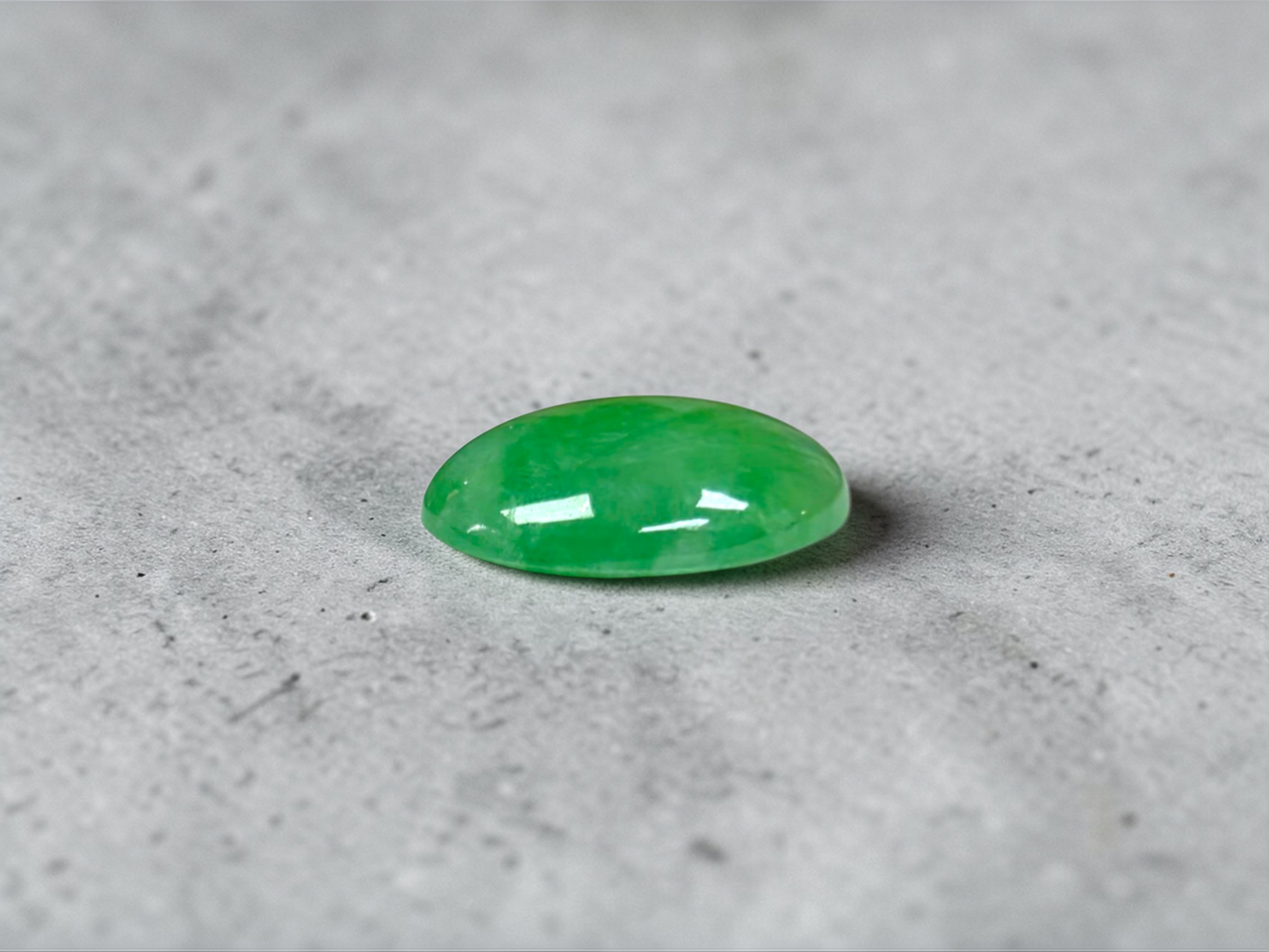 Certified MADE IN JAPAN 7.04 cts. Light Green Burmese A-Jadeite Oval Cabochon Loose Stone LS36