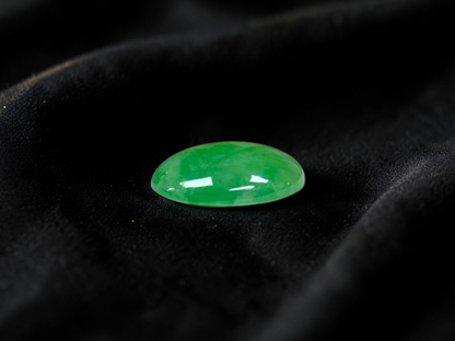 Certified MADE IN JAPAN 7.04 cts. Light Green Burmese A-Jadeite Oval Cabochon Loose Stone LS36