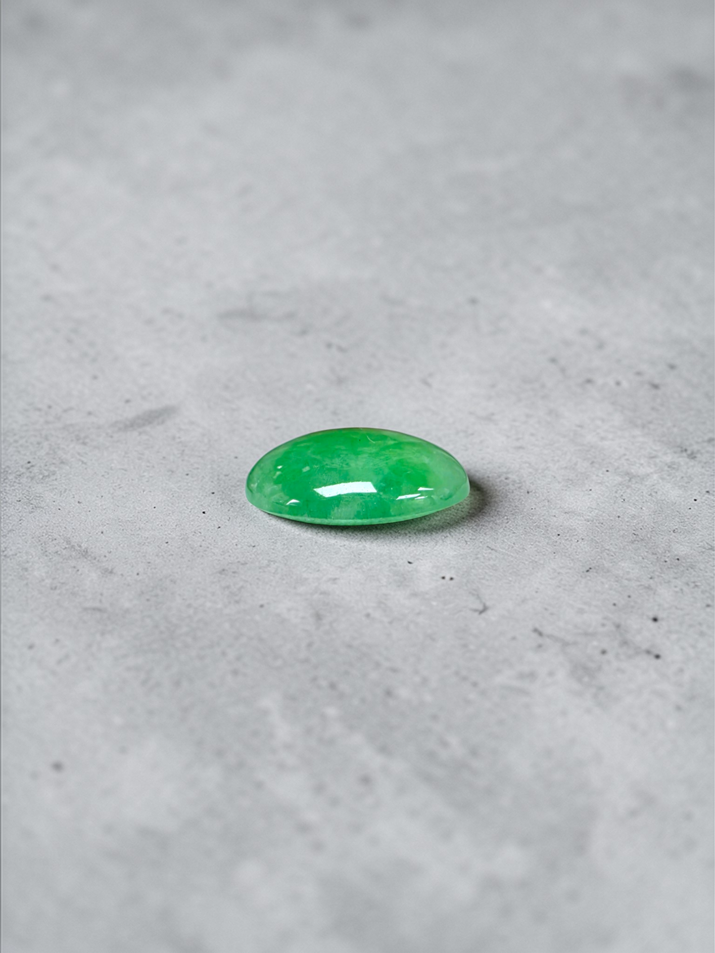 Certified MADE IN JAPAN 7.04 cts. Light Green Burmese A-Jadeite Oval Cabochon Loose Stone LS36