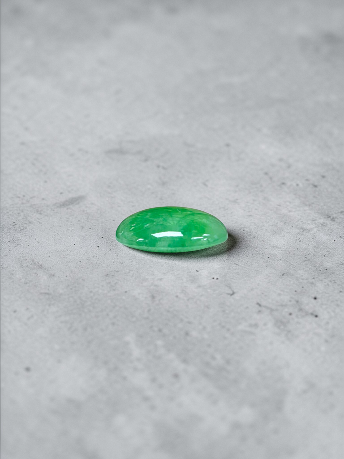 Certified MADE IN JAPAN 7.04 cts. Light Green Burmese A-Jadeite Oval Cabochon Loose Stone LS36