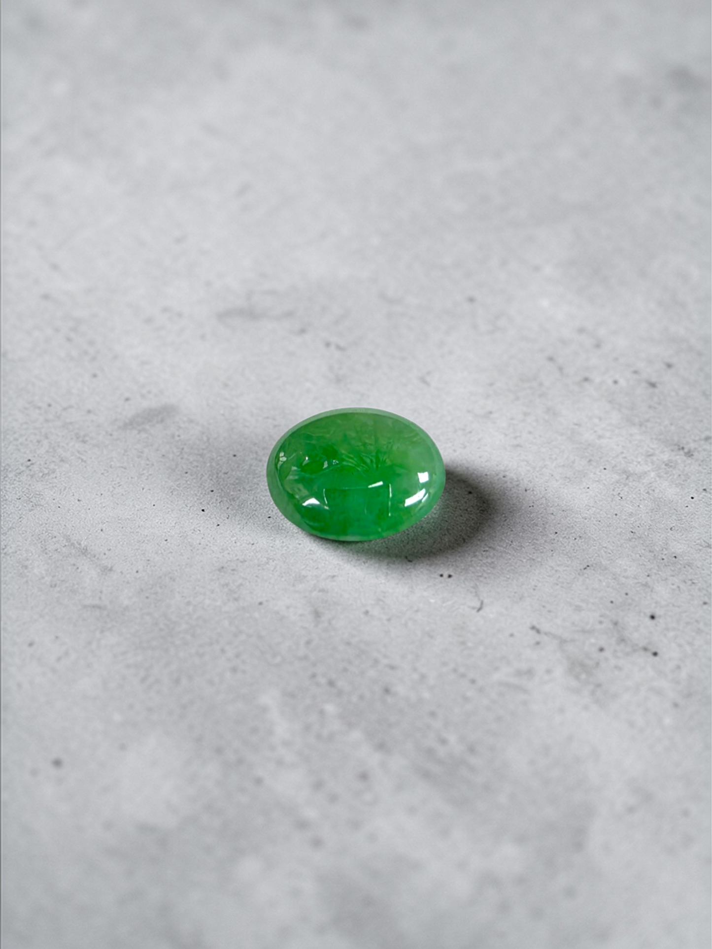 Certified MADE IN JAPAN 7.04 cts. Light Green Burmese A-Jadeite Oval Cabochon Loose Stone LS36
