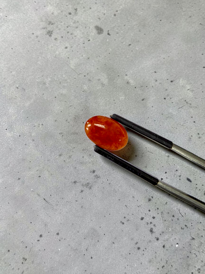 Certified MADE IN JAPAN 3.784 cts. Intense Crimson Red Burmese A-Jadeite Oval Cabochon Loose Stone LS42