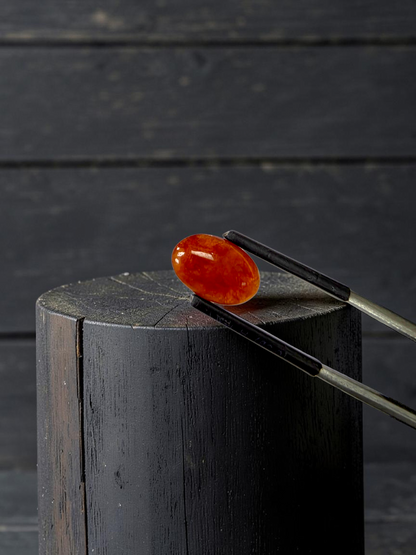 Certified MADE IN JAPAN 3.784 cts. Intense Crimson Red Burmese A-Jadeite Oval Cabochon Loose Stone LS42