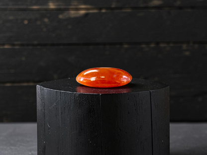 Certified MADE IN JAPAN 3.784 cts. Intense Crimson Red Burmese A-Jadeite Oval Cabochon Loose Stone LS42