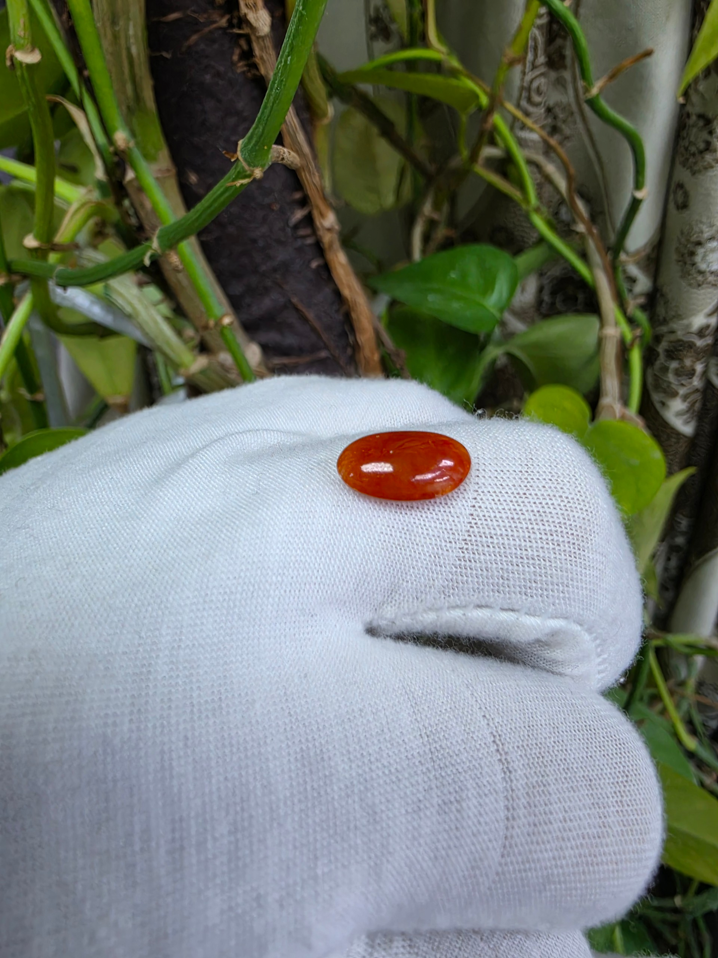 Certified MADE IN JAPAN 3.784 cts. Intense Crimson Red Burmese A-Jadeite Oval Cabochon Loose Stone LS42