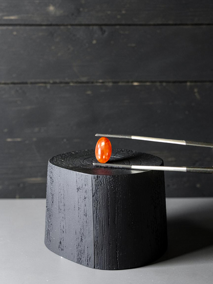 Certified MADE IN JAPAN 3.784 cts. Intense Crimson Red Burmese A-Jadeite Oval Cabochon Loose Stone LS42