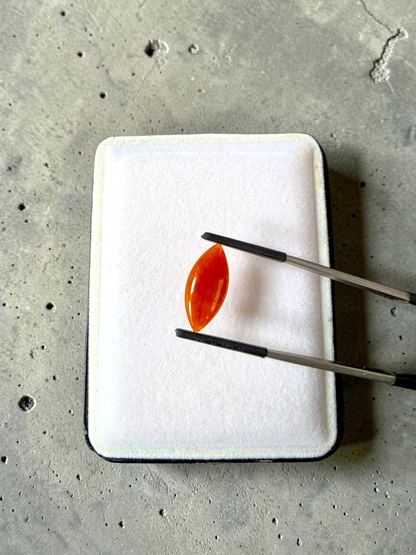 Certified MADE IN JAPAN 4.684 cts. Intense Crimson Red Burmese A-Jadeite Marquise Cabochon Loose Stone LS43