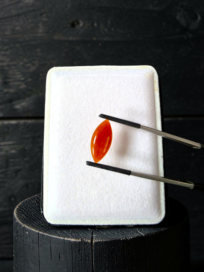 Certified MADE IN JAPAN 4.684 cts. Intense Crimson Red Burmese A-Jadeite Marquise Cabochon Loose Stone LS43