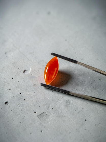 Certified MADE IN JAPAN 4.684 cts. Intense Crimson Red Burmese A-Jadeite Marquise Cabochon Loose Stone LS43