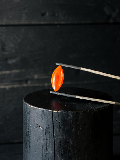 Certified MADE IN JAPAN 4.684 cts. Intense Crimson Red Burmese A-Jadeite Marquise Cabochon Loose Stone LS43