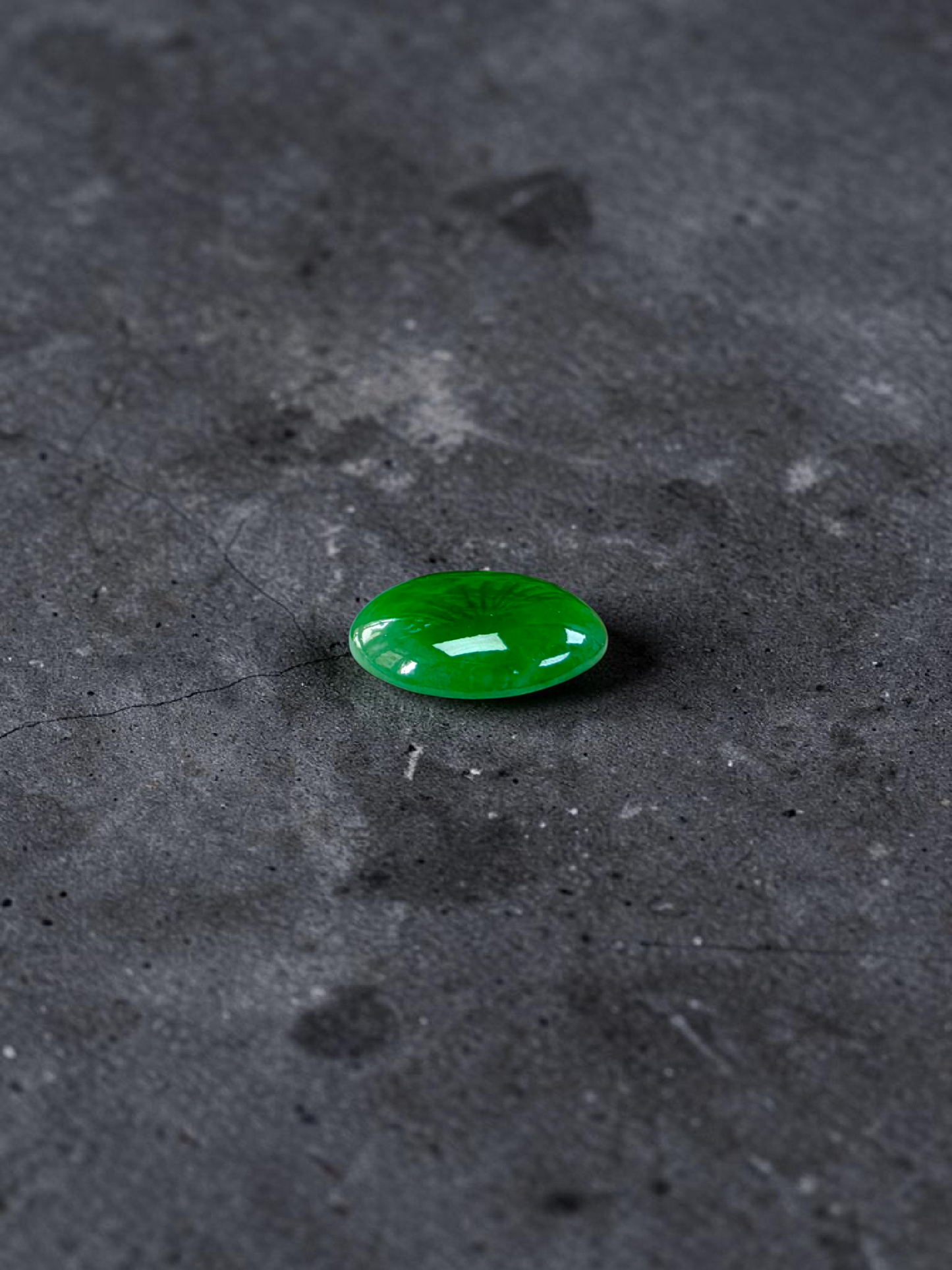 Certified MADE IN JAPAN 6.19 cts. Intense Imperial Green Burmese A-Jadeite Oval Cabochon Loose Stone LS45