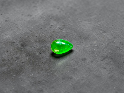 Certified MADE IN JAPAN 1.792 cts. Bright Vivid Imperial Green Burmese A-Jadeite Pear Cabochon Loose Stone LS46