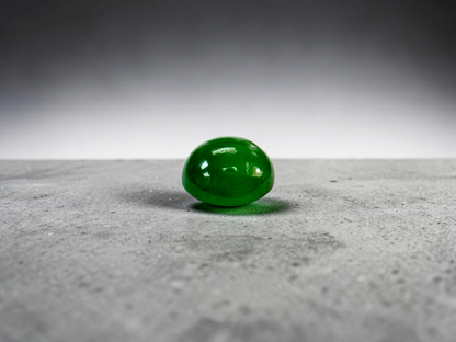 Certified MADE IN JAPAN 0.96 cts. Bright Vivid Imperial Green Burmese A-Jadeite Round Cabochon Loose Stone LS47