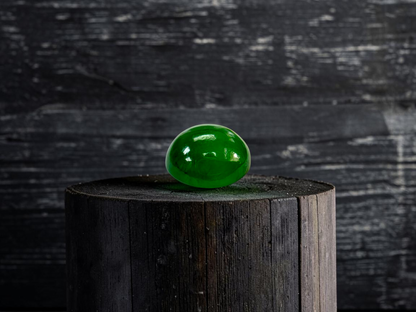 Certified MADE IN JAPAN 0.96 cts. Bright Vivid Imperial Green Burmese A-Jadeite Round Cabochon Loose Stone LS47