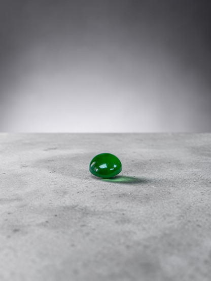 Certified MADE IN JAPAN 0.96 cts. Bright Vivid Imperial Green Burmese A-Jadeite Round Cabochon Loose Stone LS47