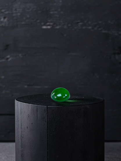Certified MADE IN JAPAN 0.96 cts. Bright Vivid Imperial Green Burmese A-Jadeite Round Cabochon Loose Stone LS47