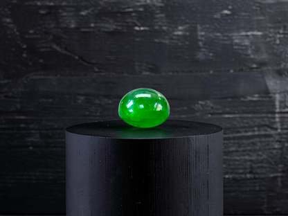 Certified MADE IN JAPAN 0.96 cts. Bright Vivid Imperial Green Burmese A-Jadeite Round Cabochon Loose Stone LS47