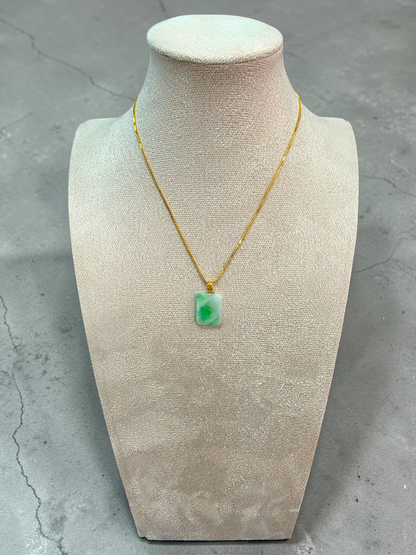 Miyoshi Locket Burmese A-Jadeite Charm Pendant (with 18K Yellow Gold)- Certified
