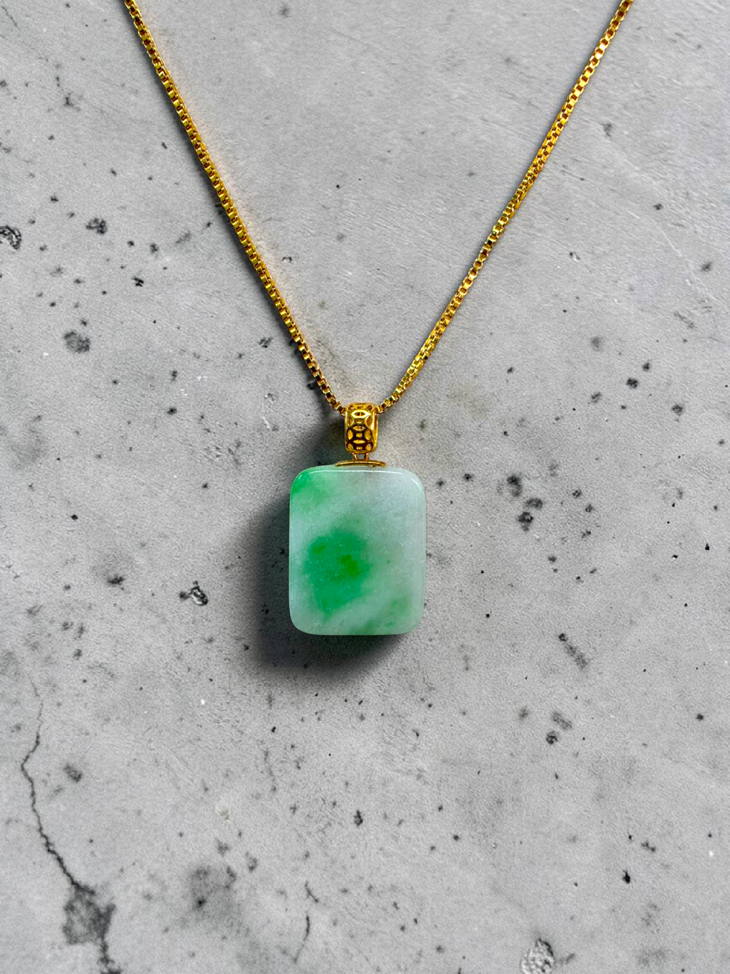 Miyoshi Locket Burmese A-Jadeite Charm Pendant (with 18K Yellow Gold)- Certified