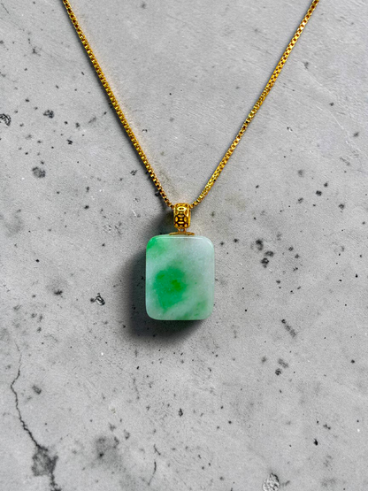 Miyoshi Locket Burmese A-Jadeite Charm Pendant (with 18K Yellow Gold)- Certified
