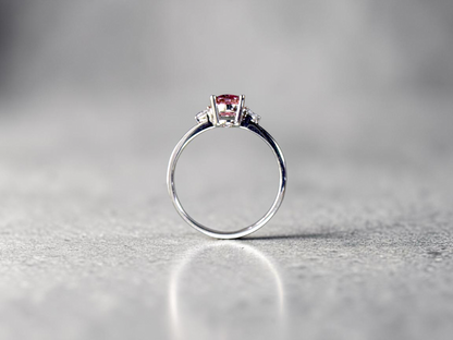 Yuzawa 1.02 cts. No Heat Natural Padparadscha Sapphire Ring (with 18K White Gold and Natural White Diamonds) Size US 8  - R21