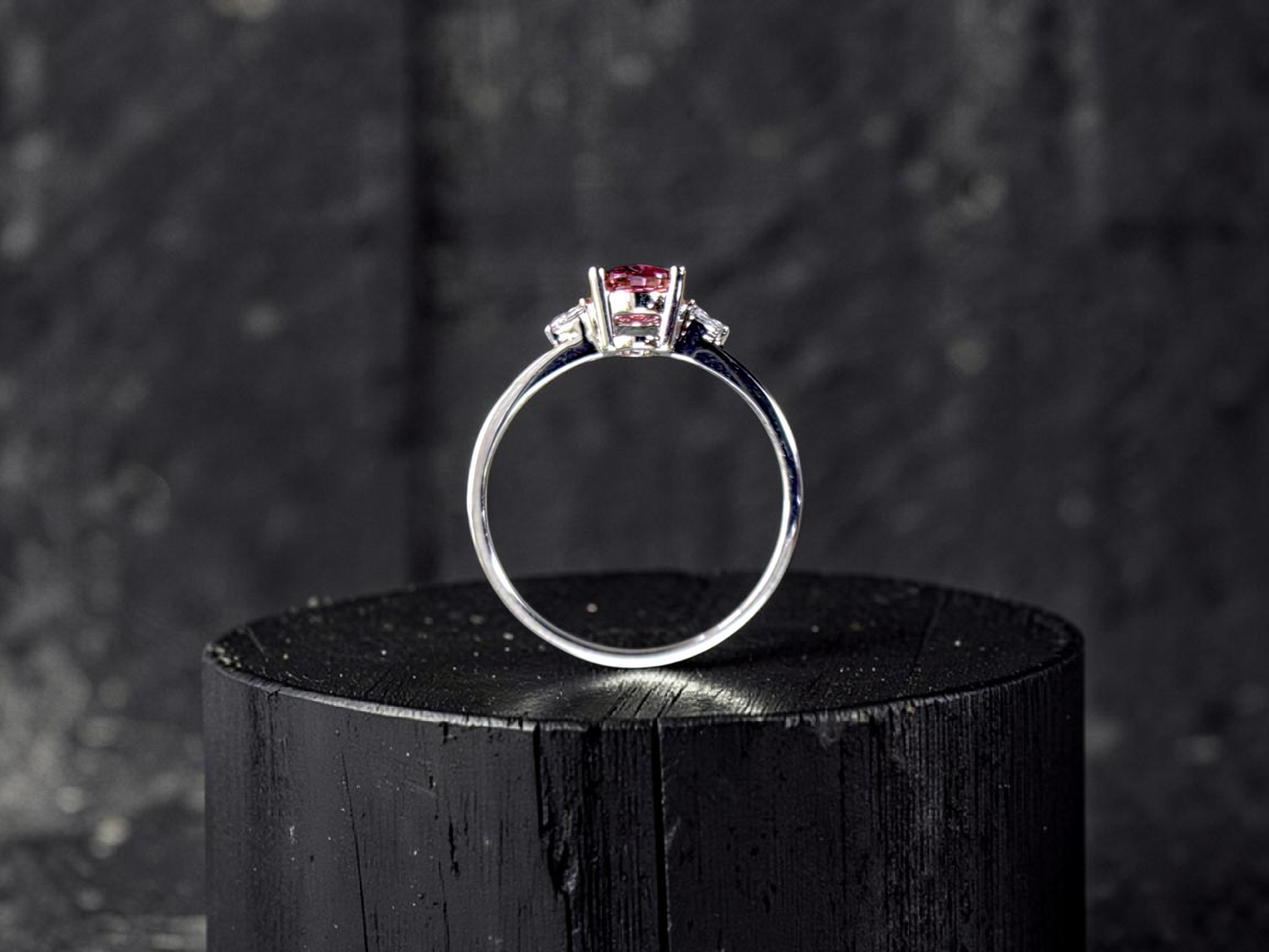 Yuzawa 1.02 cts. No Heat Natural Padparadscha Sapphire Ring (with 18K White Gold and Natural White Diamonds) Size US 8  - R21