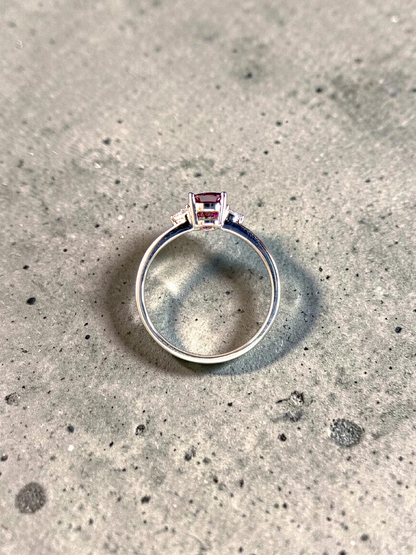 Tahara 1.00 cts. Natural Pigeons Blood Vivid Red Ruby Ring (with 18K White Gold and Natural White Diamonds) Size US 8  - R22