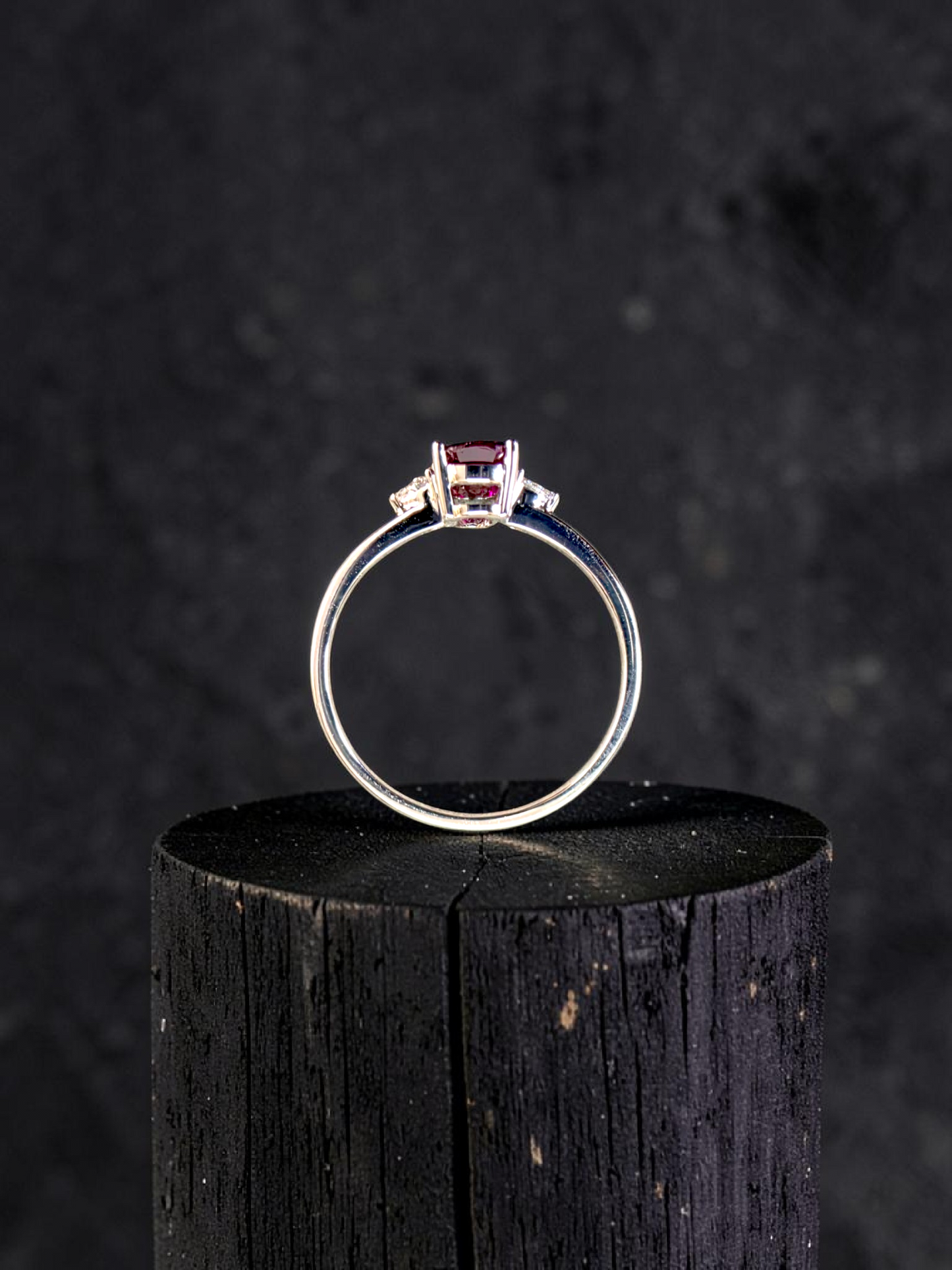Tahara 1.00 cts. Natural Pigeons Blood Vivid Red Ruby Ring (with 18K White Gold and Natural White Diamonds) Size US 8  - R22