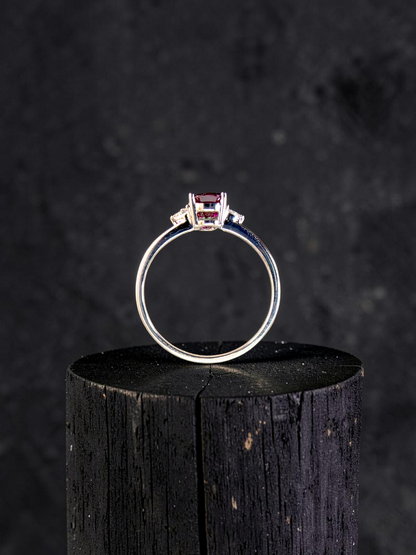 Tahara 1.00 cts. Natural Pigeons Blood Vivid Red Ruby Ring (with 18K White Gold and Natural White Diamonds) Size US 8  - R22