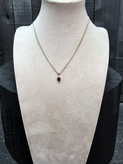 Semboku 1.00 cts. Natural Pigeons Blood Vivid Red Ruby Drop Pendant (with 18K White Gold and Natural White Diamonds)