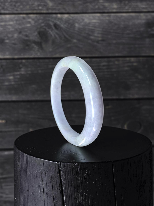 Earth's (MADE IN JAPAN) Burmese Lavender A-Jade Round Bangle Bracelet - Certified 08840