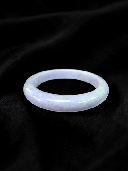 Earth's (MADE IN JAPAN) Burmese Lavender A-Jade Round Bangle Bracelet - Certified 08840