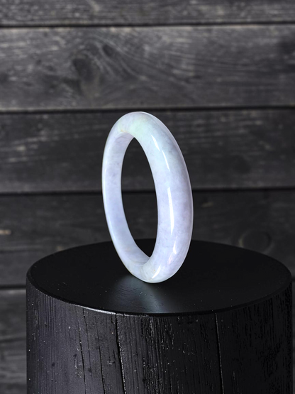 Earth's (MADE IN JAPAN) Burmese Lavender A-Jade Round Bangle Bracelet - Certified 08840