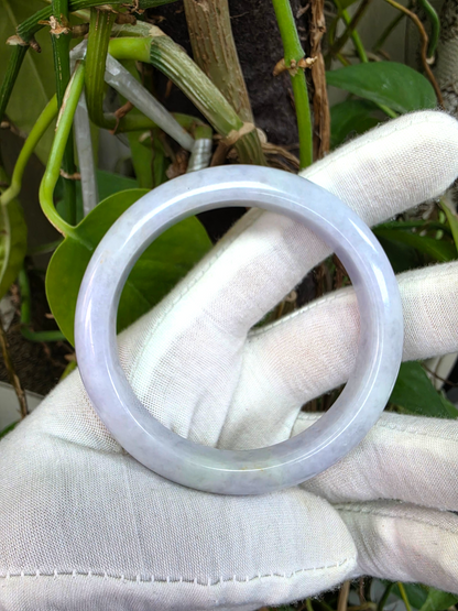 Earth's (MADE IN JAPAN) Burmese Lavender A-Jade Round Bangle Bracelet - Certified 08840