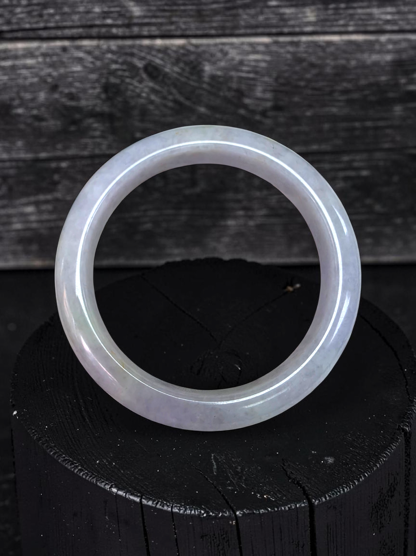Earth's (MADE IN JAPAN) Burmese Lavender A-Jade Round Bangle Bracelet - Certified 08840