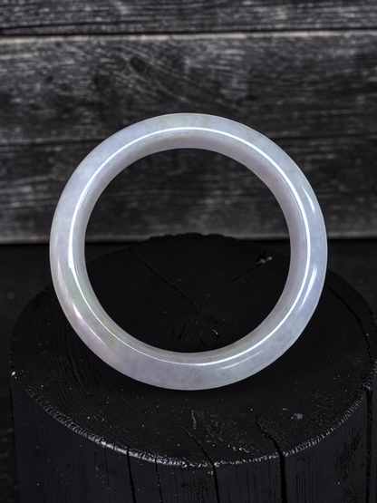 Earth's (MADE IN JAPAN) Burmese Lavender A-Jade Round Bangle Bracelet - Certified 08840