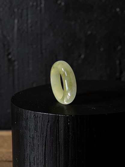 Burmese Jungle Green A-Jade Infinity Band Ring