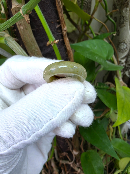 Burmese Jungle Green A-Jade Infinity Band Ring