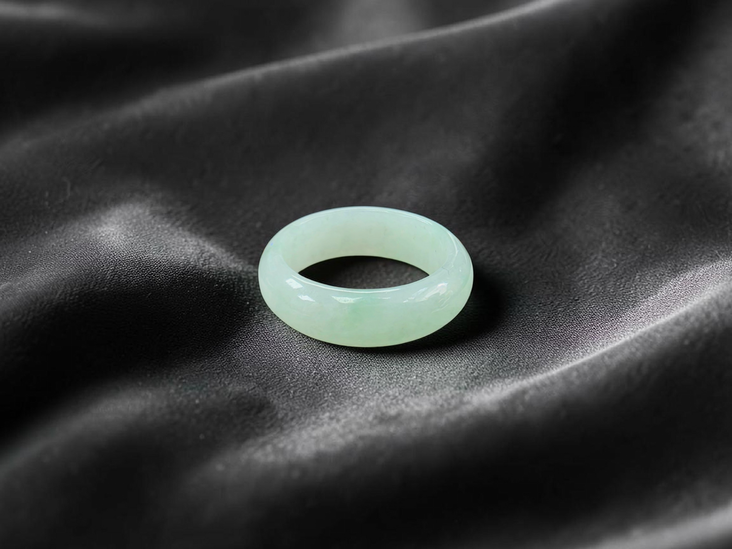 Burmese Pale Bright Green A-Jade Infinity Band Ring