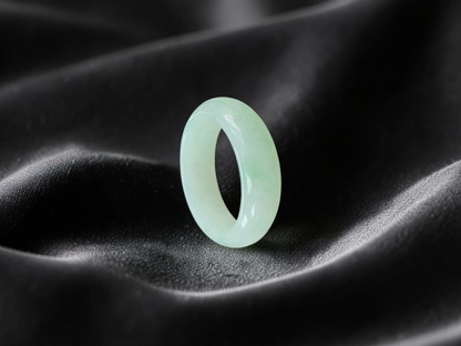 Burmese Pale Bright Green A-Jade Infinity Band Ring