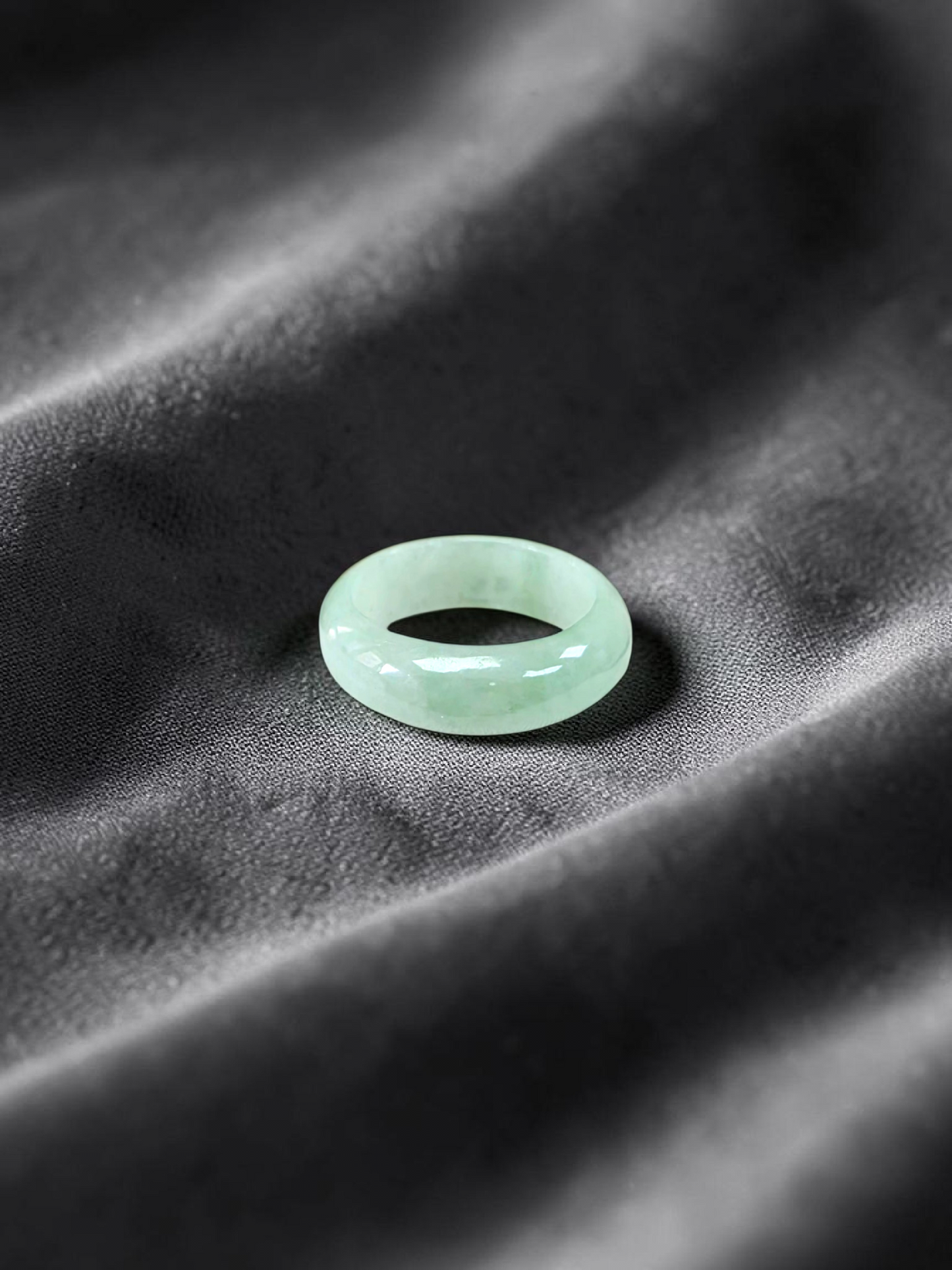 Burmese Pale Bright Green A-Jade Infinity Band Ring