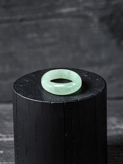 Burmese Pale Bright Green A-Jade Infinity Band Ring